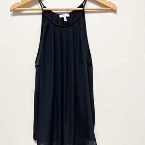 Silk Pleated Spaghetti Strap Top Size L